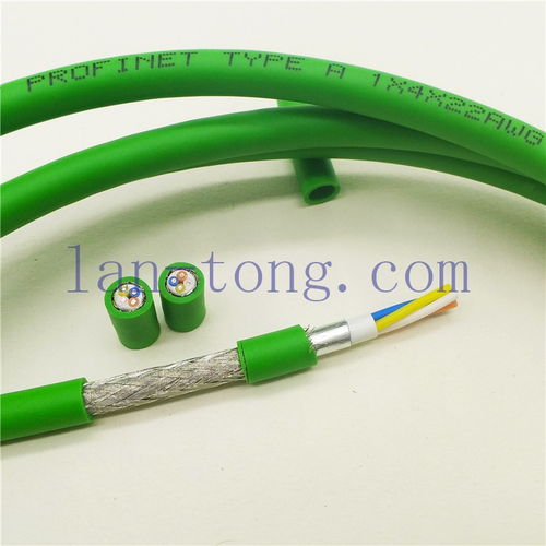 兆龍zhaolong綠色plc工業協議接頭網線2 2 22awg 4芯屏蔽網絡profinet type a